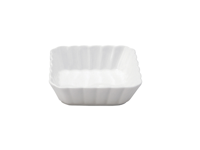☆しのぎかすみ　白い食器ホワイト　11cm浅角鉢