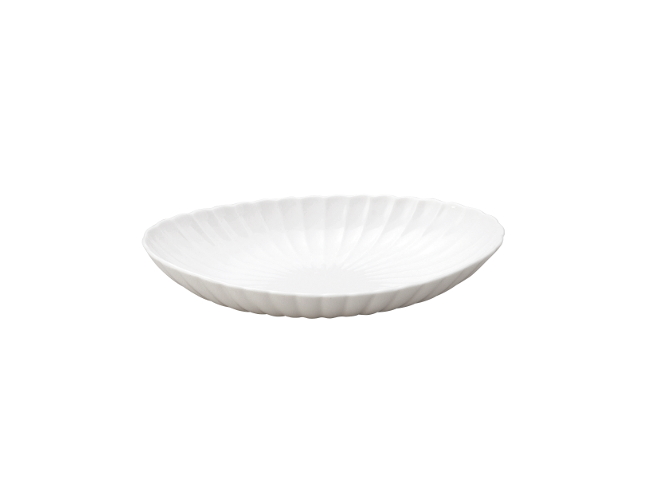 ★しのぎかすみ　白い食器ホワイト　楕円皿　大