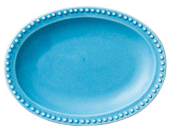 dot rim ドットリム 27ｃｍ オーバルプレート（ターコイズ）楕円皿