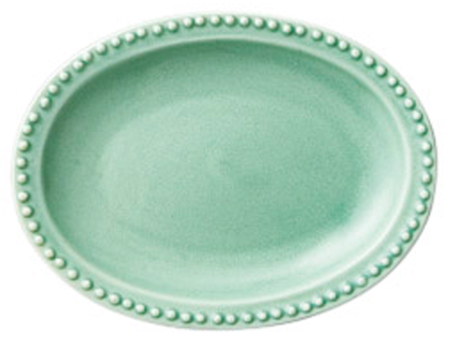 dot rim ドットリム 27ｃｍ オーバルプレート（グリーン）楕円皿