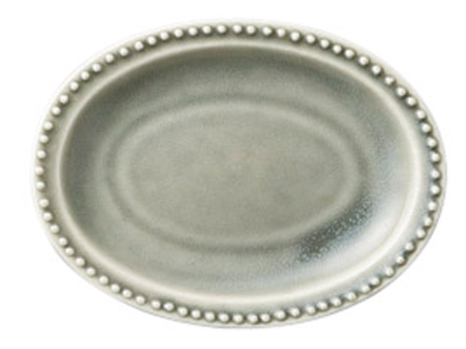 dot rim ドットリム 22ｃｍ オーバルプレート（グレー）21.7cm 楕円皿