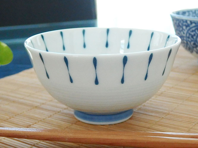 ☆渕藍 十草 ご飯茶碗