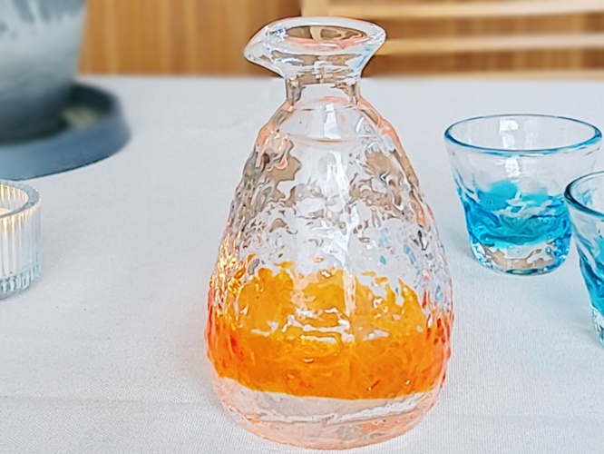 ☆涼やか琉球ガラス トロピカル徳利 オレンジ(納期14営業日程かかる場合があります)