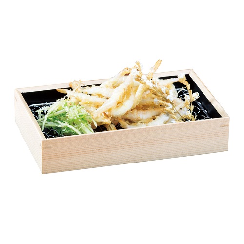 木製・天ぷら盛皿（ステンレス目皿付）クリアー