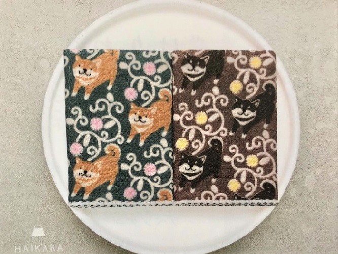 ハイカラハンカチーフ しばからくさ ブラウン(単品) ハンカチ 柴犬