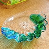 琉球ガラス マーメイドディッシュ 緑水 (納期14営業日程かかる場合があります)