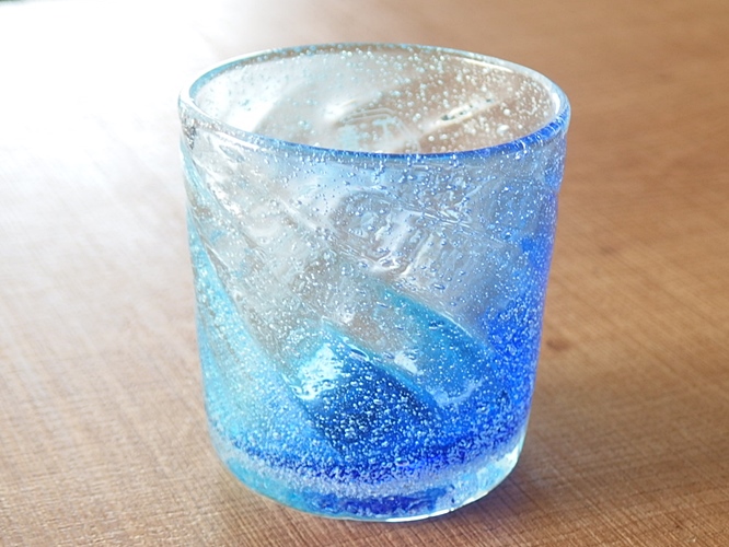 ☆琉球ガラス ビーチグラス 青水　(納期14営業日程かかる場合があります)
