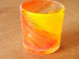 琉球ガラス ビーチグラス オレンジ黄　(納期14営業日程かかる場合があります)