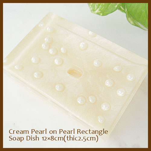 ★ソープディッシュ  Cream Pearl on Pearl Rectangle