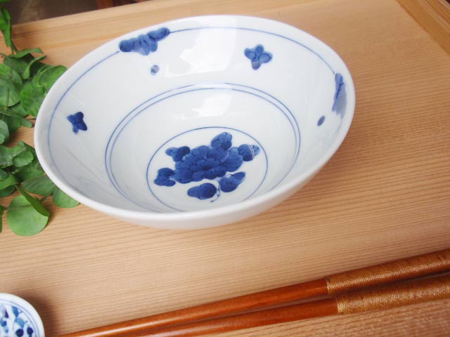 ☆藍ブルーロマンス　濃牡丹　サラダ鉢