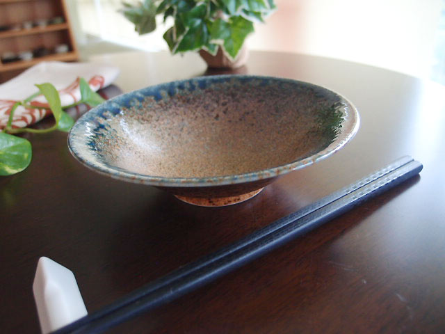 美濃焼　藍流し　平鉢