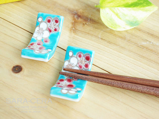 ☆京焼・清水焼 梅の園箸置　5個セット　和食器