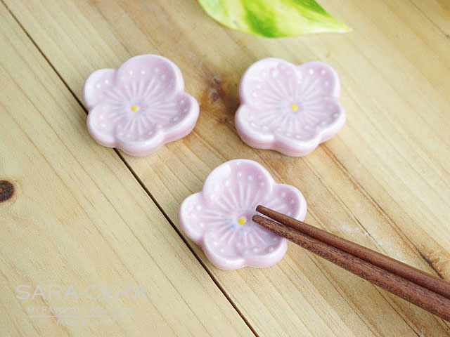 ☆京焼・清水焼 梅の花箸置　5個セット　和食器