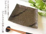 【半額50%OFF】黒ミカゲ釉掛け スクエアランチプレート 正角皿 日本製